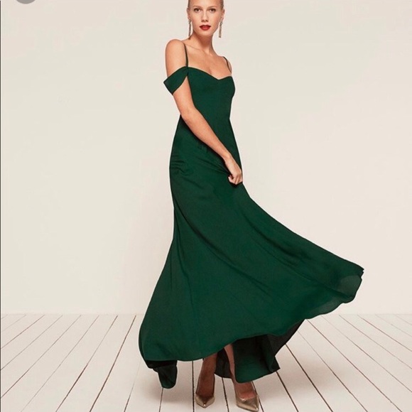 emerald green semi formal dress Long Floral A-Line Prom Dress with Glitter Emerald / 6 main image 0